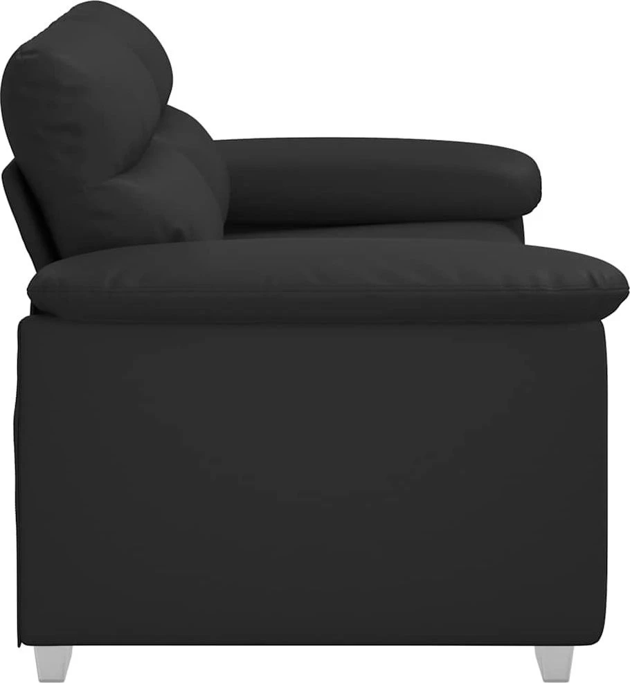 Dvivietė sofa, juoda, 160x81x84 cm, dirbtinė oda