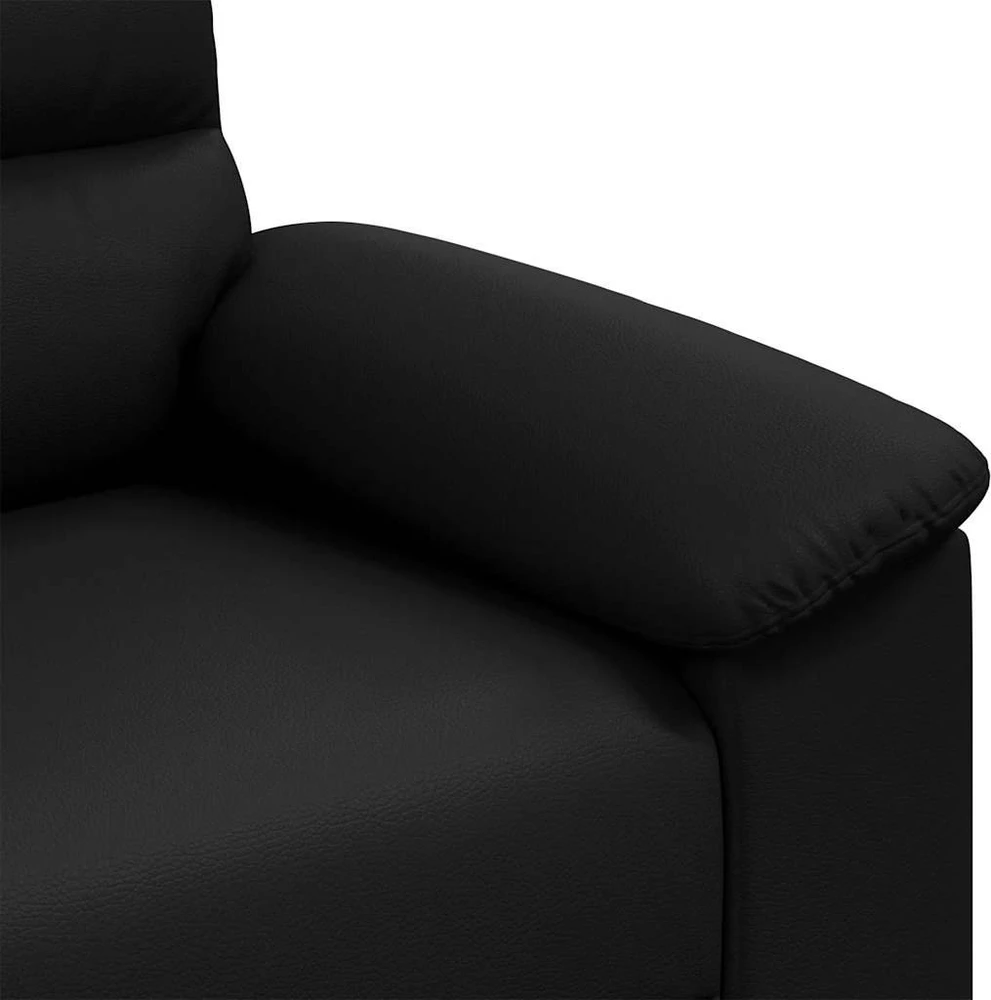 Dvivietė sofa, juoda, 180x81x84 cm, dirbtinė oda