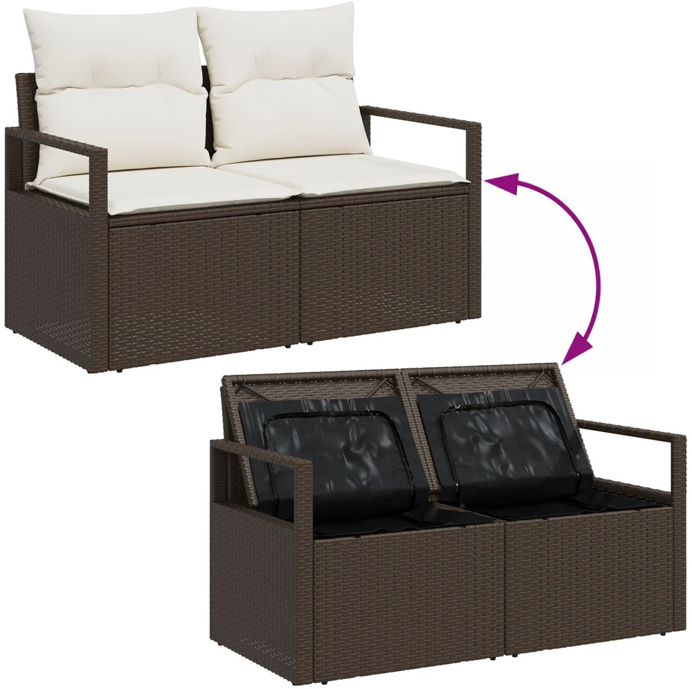 Sodo sofa su pagalve su saugykla 120 x 62 x 69 cm poliratanas