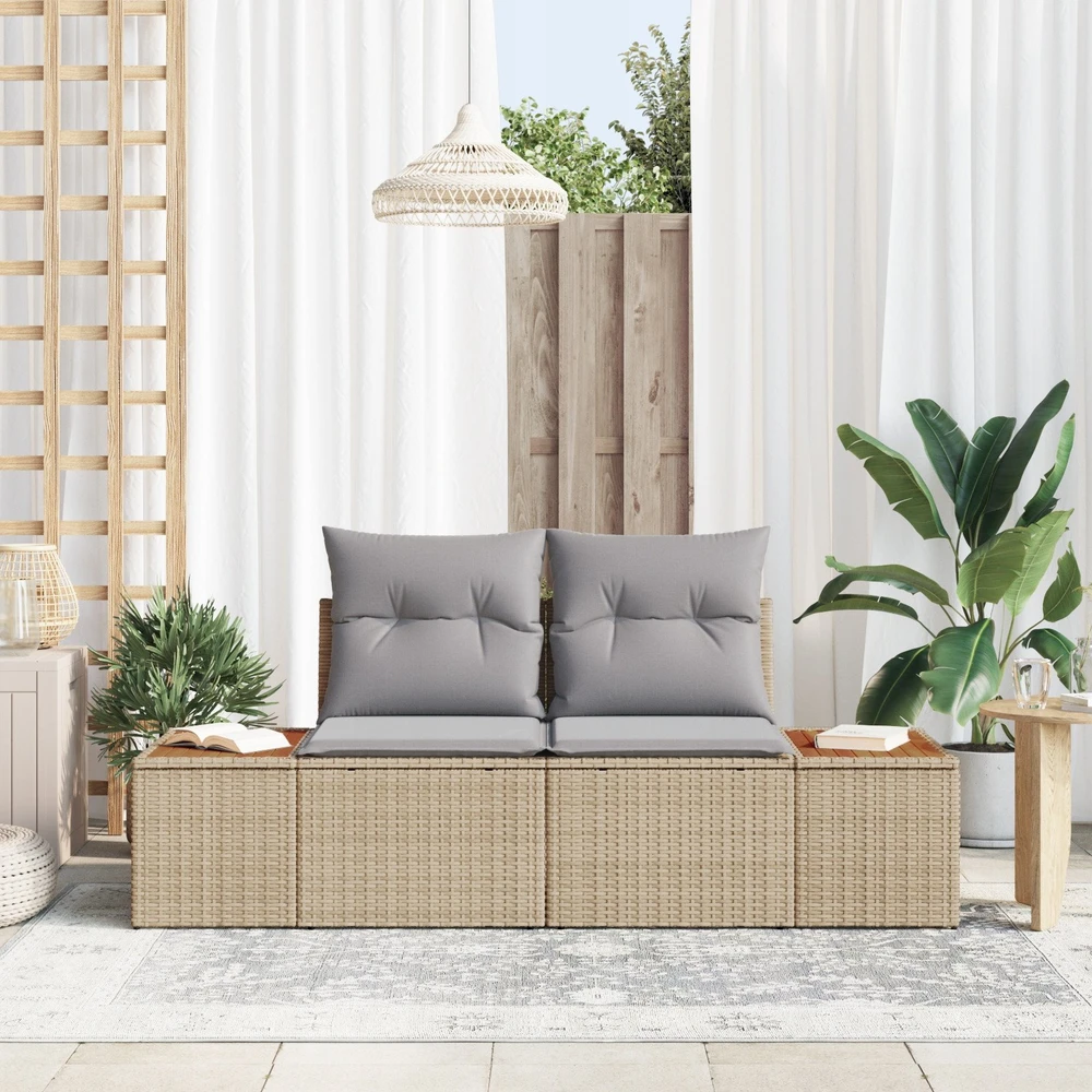 Sodo sofa Smėlio 184 x 62 x 85cm poliratanas