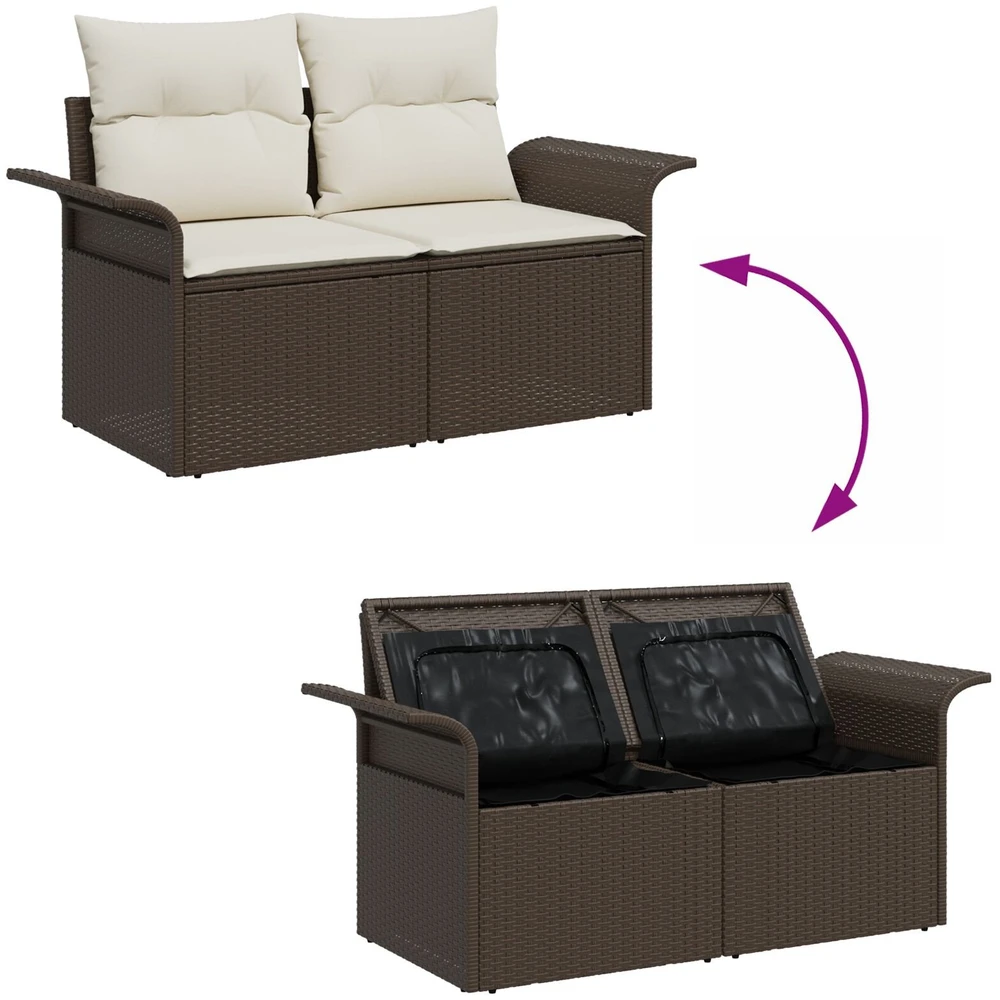Sodo sofa su pagalve Ruda 141 x 62 x 69cm poliratanas