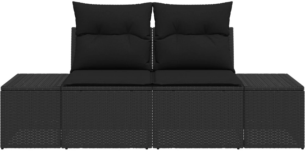 Sodo sofa su pagalve Juoda 184 x 62 x 69 cm poliratanas