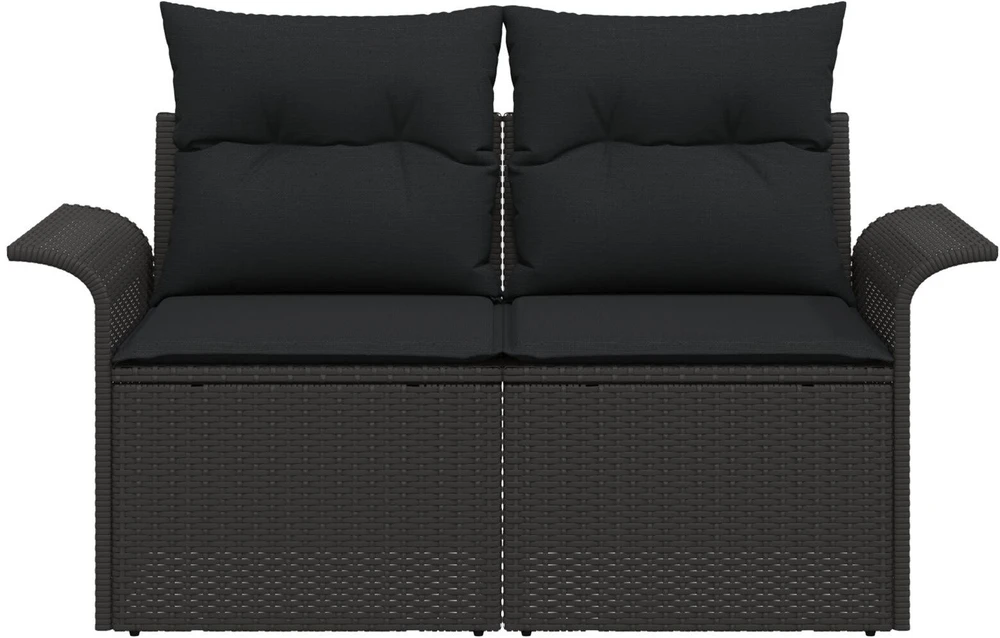 Sodo sofa su pagalve Juoda 141 x 62 x 69cm poliratanas