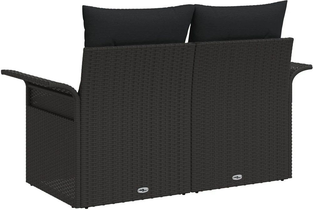 Sodo sofa su pagalve Juoda 141 x 62 x 69cm poliratanas