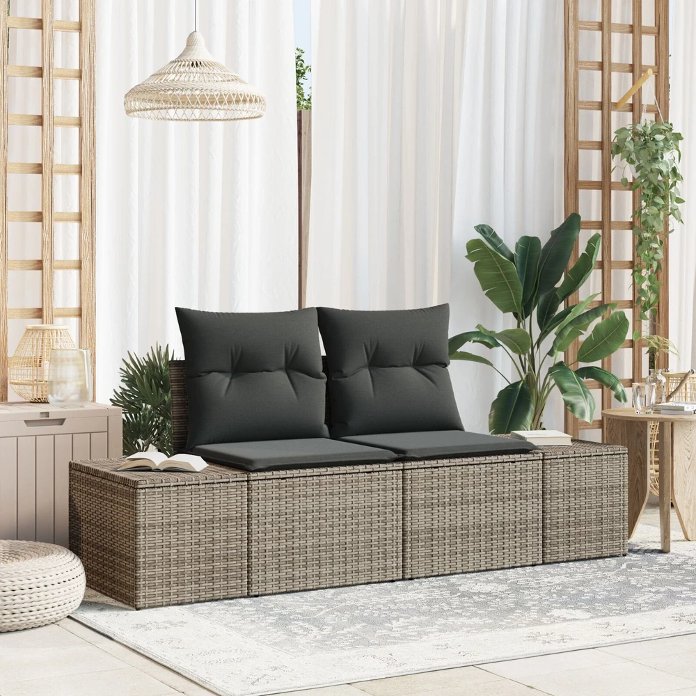 Sodo sofa su pagalve Pilka 184 x 62 x 69 cm poliratanas