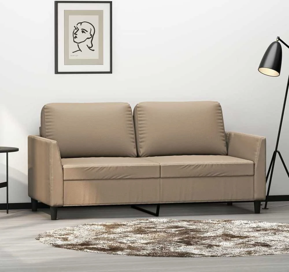 Dvivietė sofa, kapučino spalvos, 140cm, dirbtinė oda