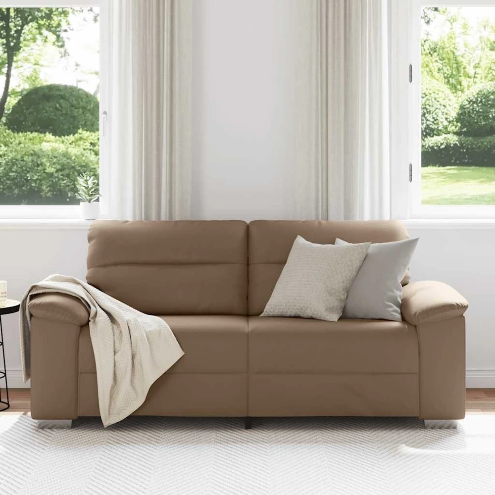 Dvivietė sofa, kapučino spalvos, 180x81x84 cm, dirbtinė oda