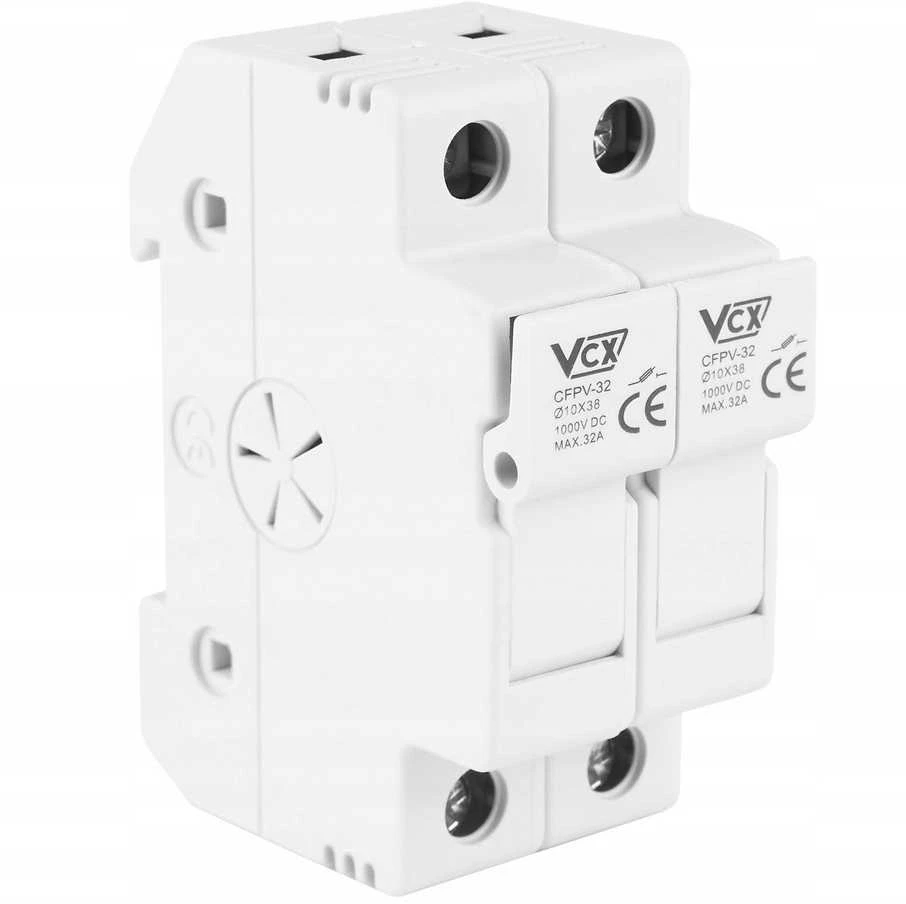2 polių saugiklių bazė VCX CF PV32 2P