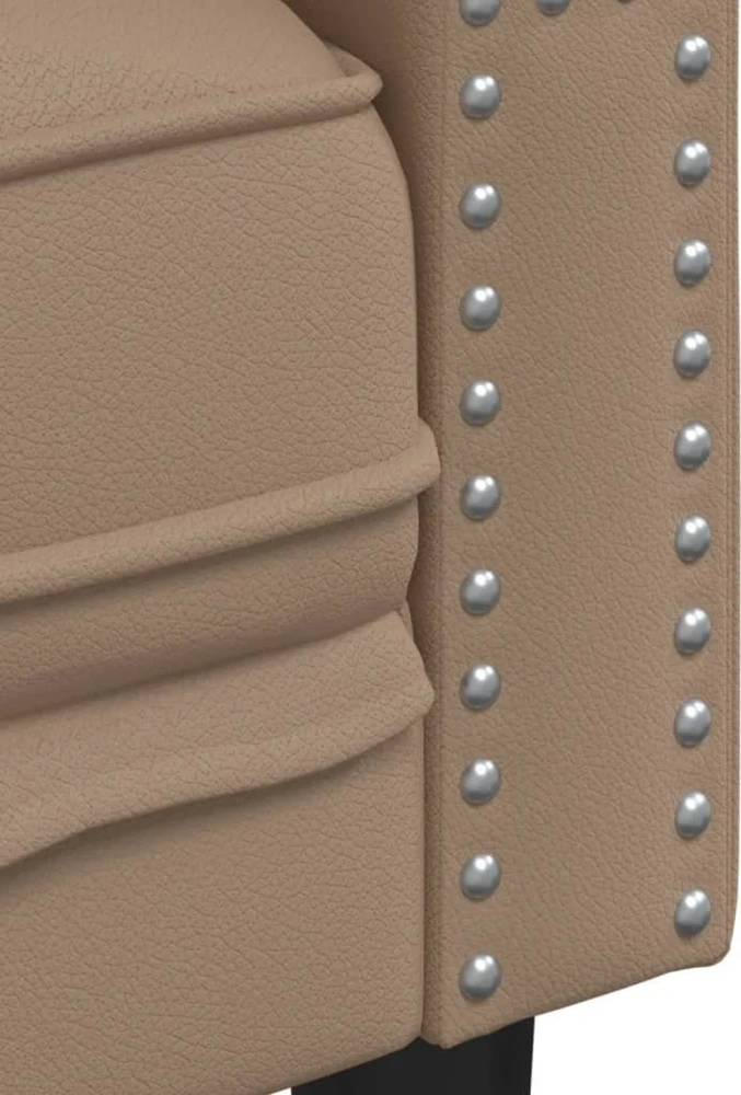 Dvivietė chesterfield sofa, kapučino spalvos, dirbtinė oda