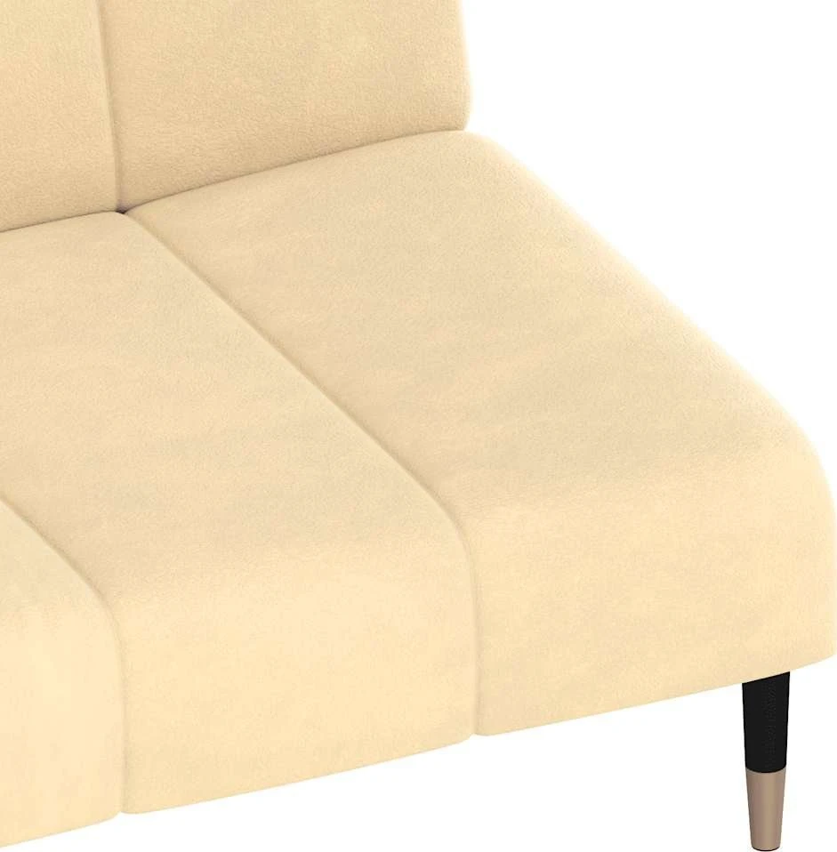 Dvivietė sofa-lova, kreminės spalvos, aksomas