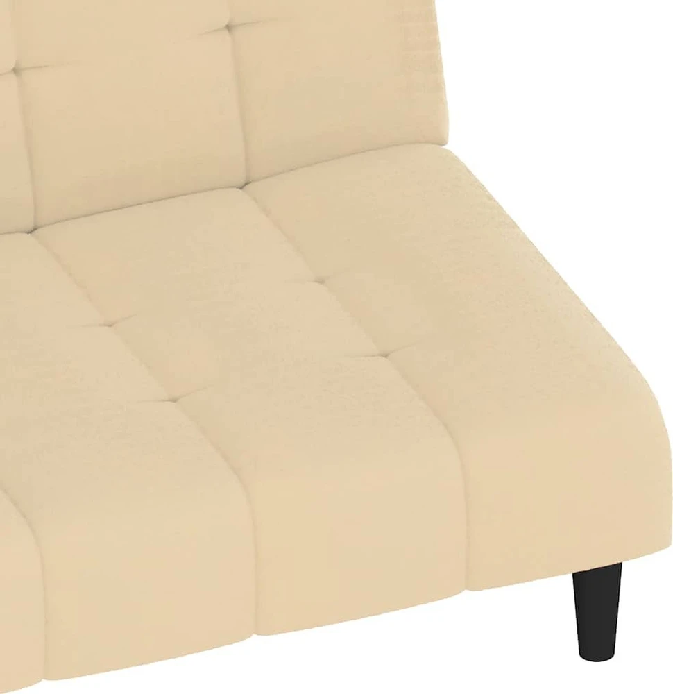 Dvivietė sofa-lova, kreminės spalvos, aksomas