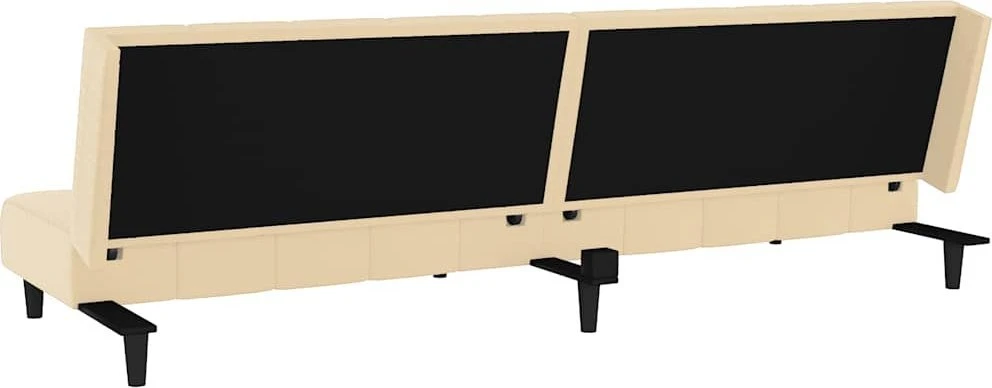 Dvivietė sofa-lova, kreminės spalvos, aksomas