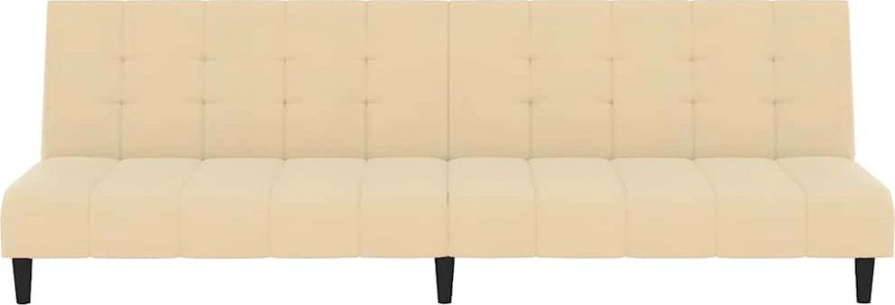 Dvivietė sofa-lova, kreminės spalvos, aksomas