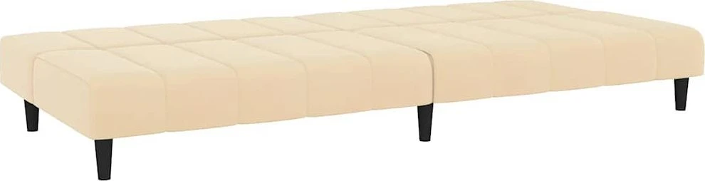 Dvivietė sofa-lova, kreminės spalvos, aksomas