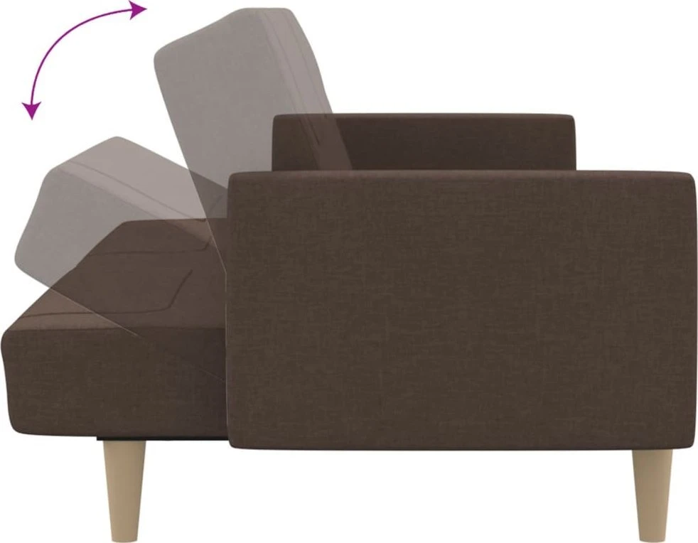 Dvivietė sofa-lova, taupe spalvos, audinys
