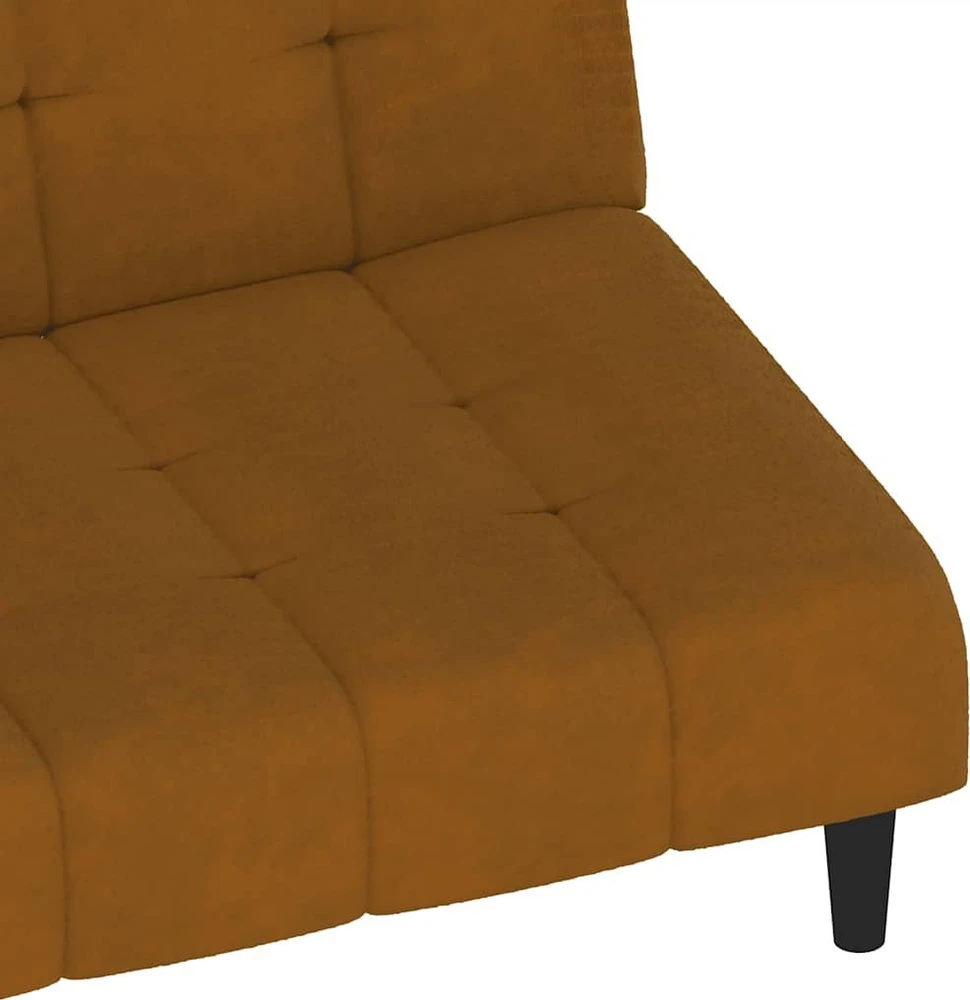 Dvivietė sofa-lova, rudos spalvos, aksomas