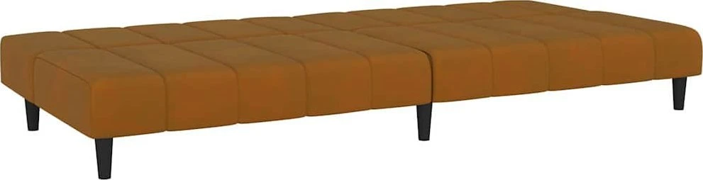 Dvivietė sofa-lova, rudos spalvos, aksomas