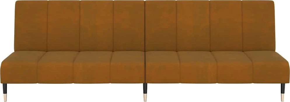 Dvivietė sofa-lova, rudos spalvos, aksomas