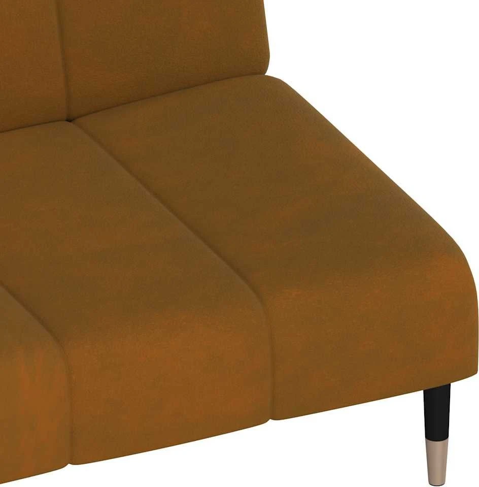 Dvivietė sofa-lova, rudos spalvos, aksomas