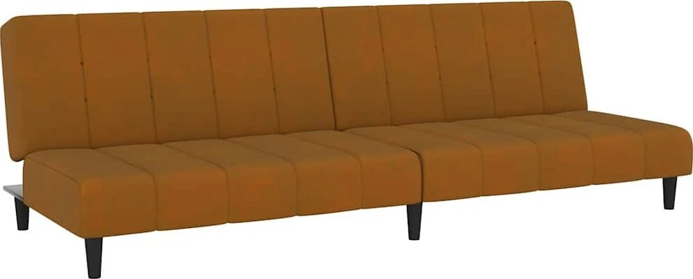 Dvivietė sofa-lova, rudos spalvos, aksomas