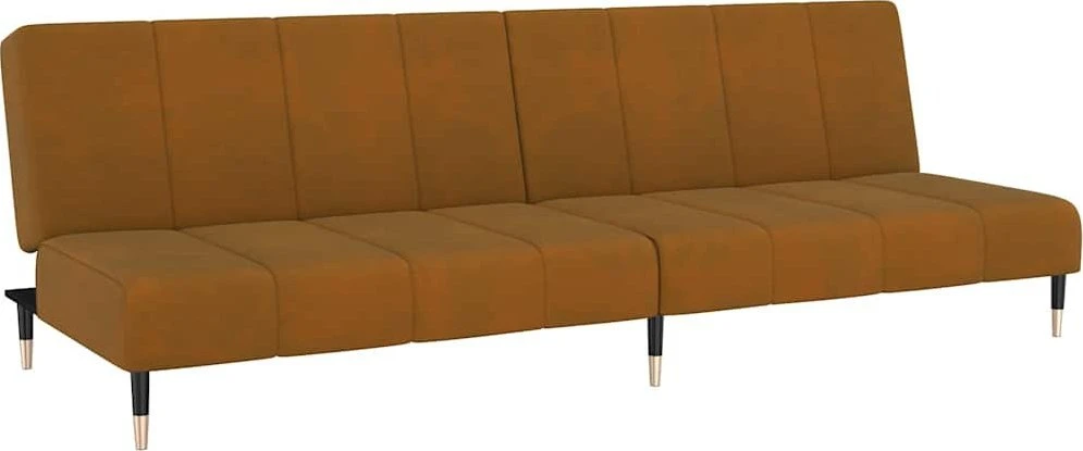 Dvivietė sofa-lova, rudos spalvos, aksomas