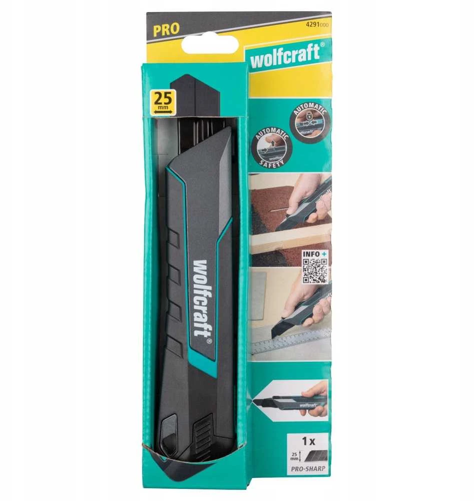 Wolfcraft peilis su nulaužiama geležte, 25 mm, PRO SAFETY, wolfcraft