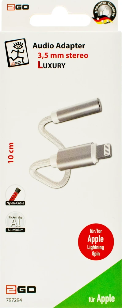 Lightning į 3,5 mm adapteris 10 cm pakuotėje