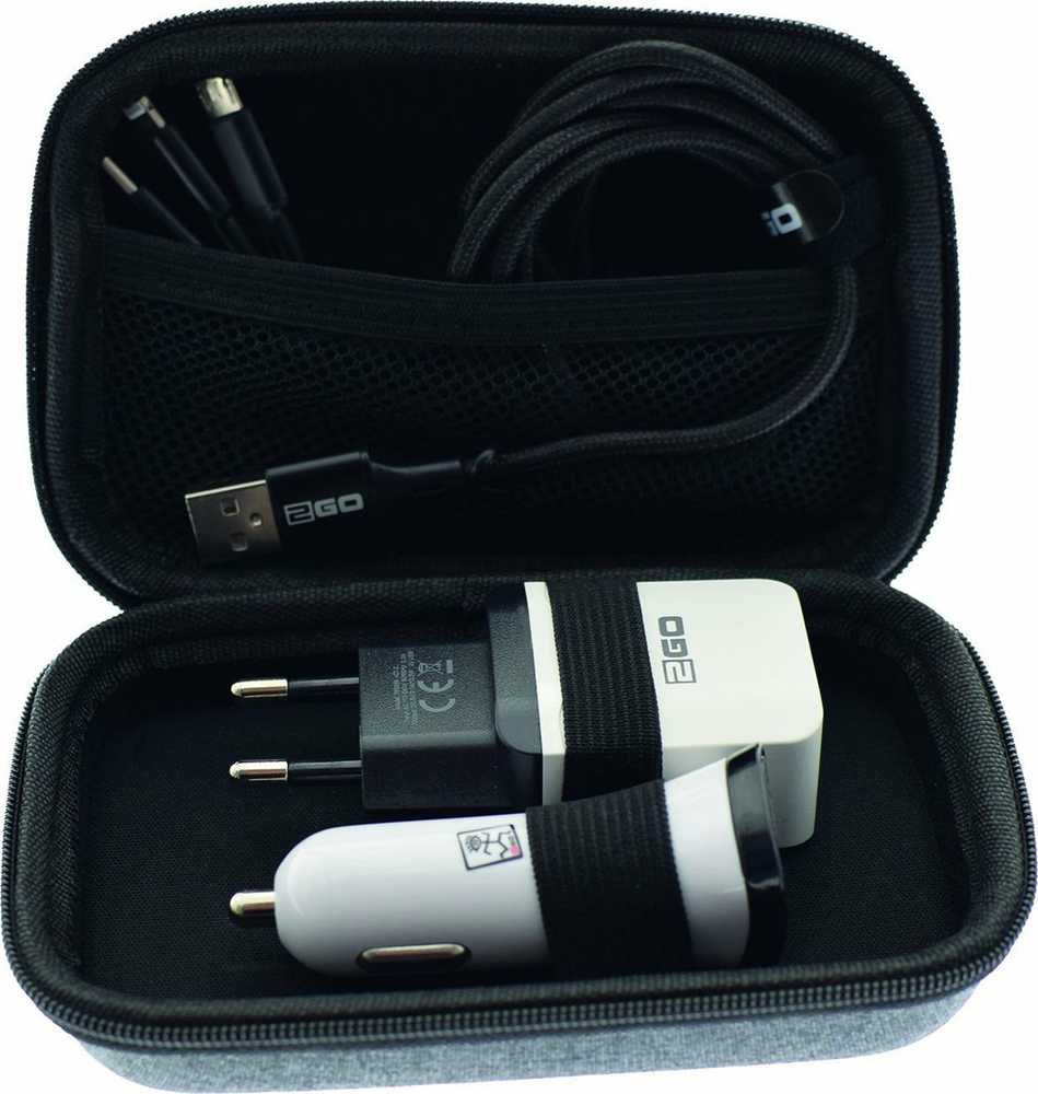 2GO 2GO Reise-Set All in One 3-tlg. USB Kabelis + Ladegerät