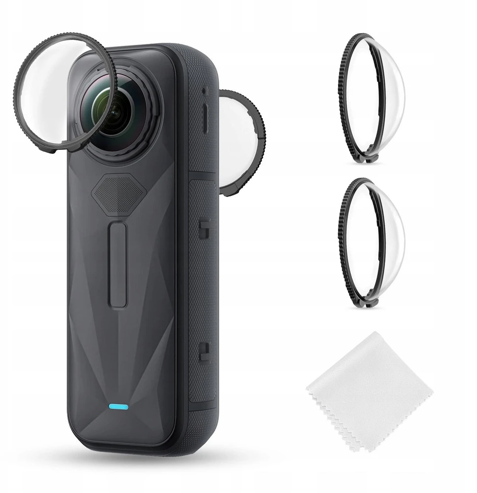 2x apsauginiai stikliniai objektyvo dangteliai, skirti „Insta360 X5“ grūdinto stiklo H9 K&f / Kf31.185