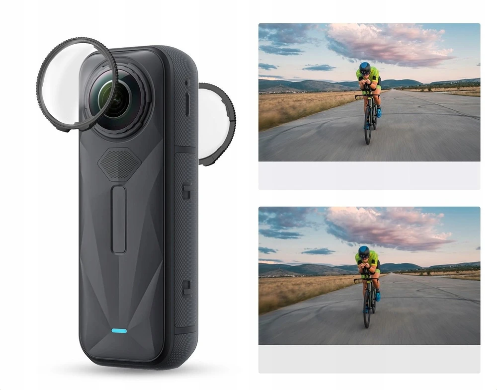 2x apsauginiai stikliniai objektyvo dangteliai, skirti „Insta360 X5“ grūdinto stiklo H9 K&f / Kf31.185