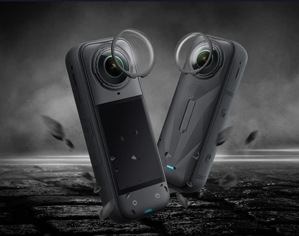 2x apsauginiai stikliniai objektyvo dangteliai, skirti „Insta360 X5“ grūdinto stiklo H9 K&f / Kf31.185