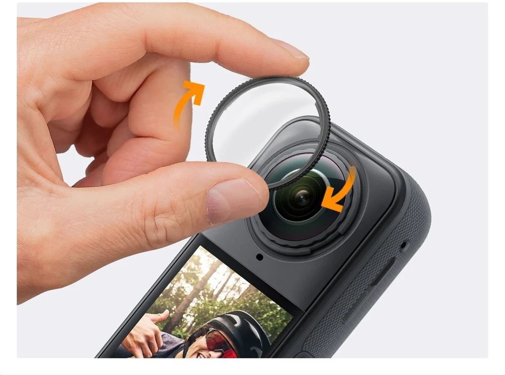 2x apsauginiai stikliniai objektyvo dangteliai, skirti „Insta360 X5“ grūdinto stiklo H9 K&f / Kf31.185