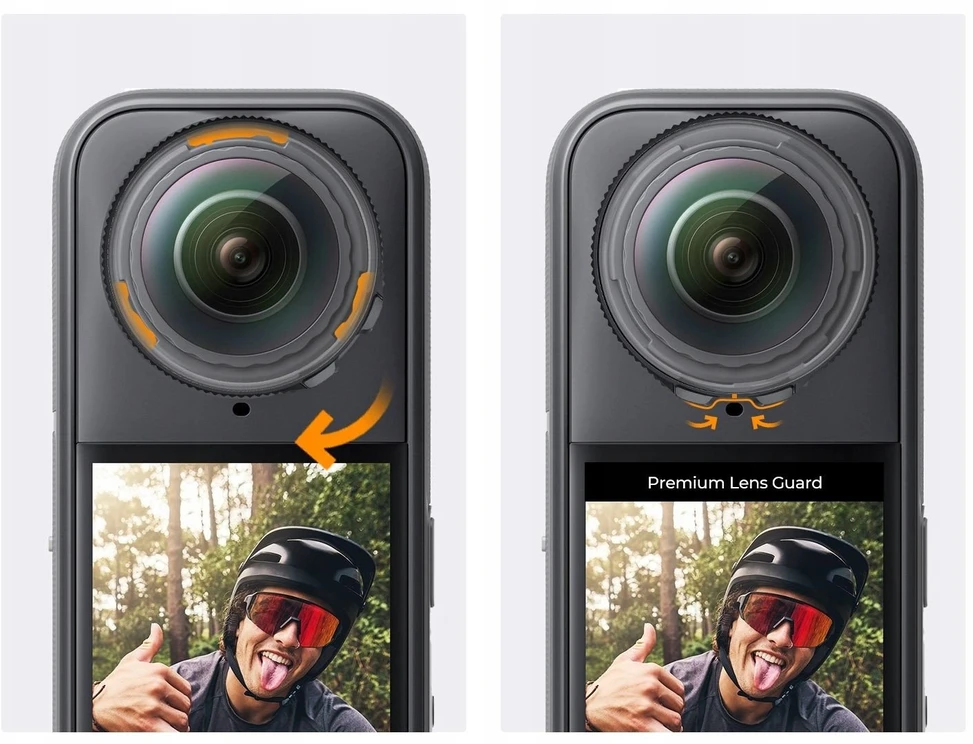 2x apsauginiai stikliniai objektyvo dangteliai, skirti „Insta360 X5“ grūdinto stiklo H9 K&f / Kf31.185