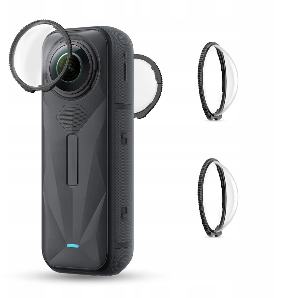 2x apsauginiai stikliniai objektyvo dangteliai, skirti „Insta360 X5“ grūdinto stiklo H9 K&f / Kf31.185