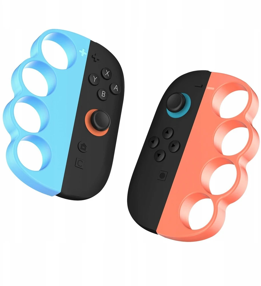 JYS 2x Bokserski laikiklis JYS-NS2298, skirtas Joy-con Nintendo Switch 2 / NSW2 / Fitness Boxing, mėlynas - oranžinis (SB11089)