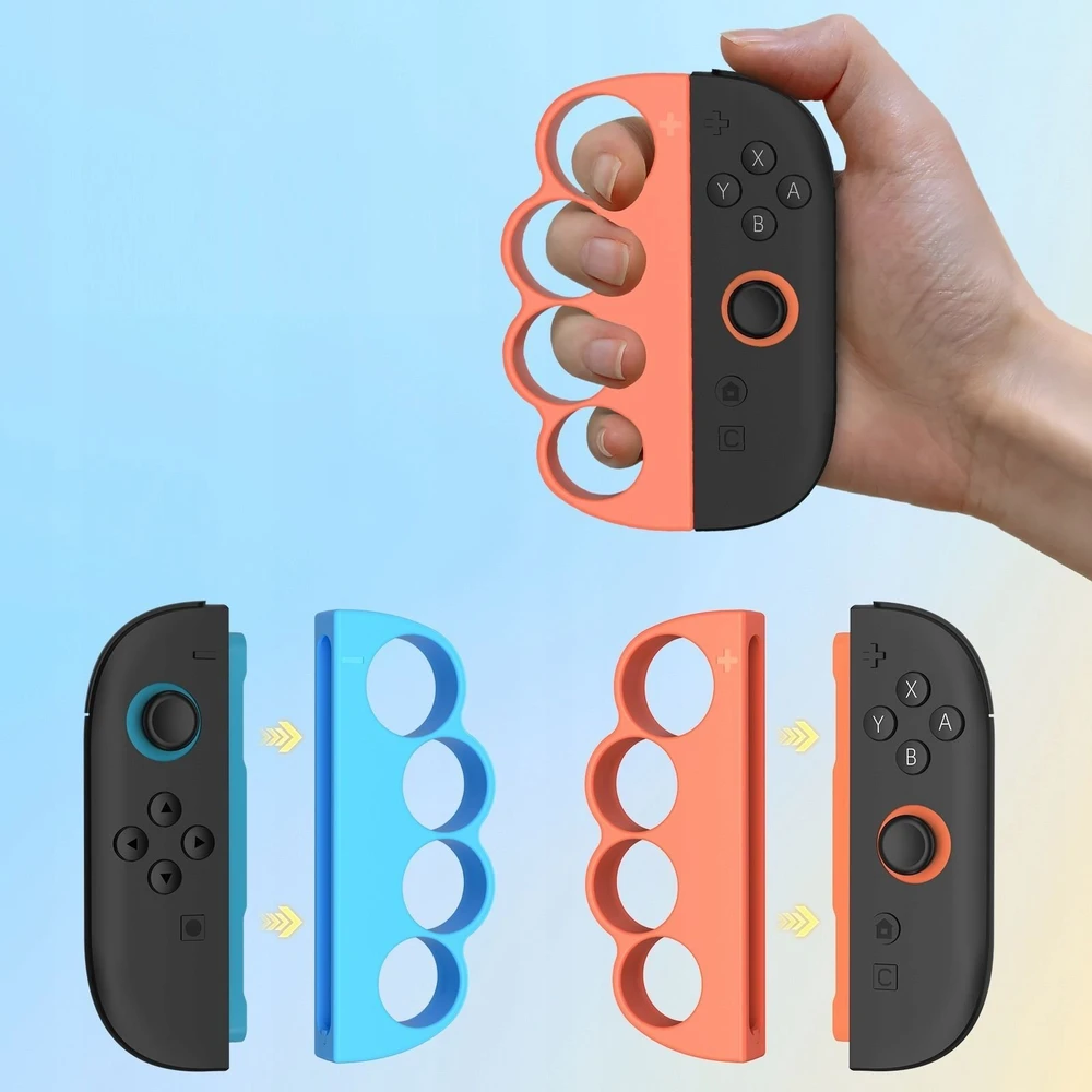 JYS 2x Bokserski laikiklis JYS-NS2298, skirtas Joy-con Nintendo Switch 2 / NSW2 / Fitness Boxing, mėlynas - oranžinis (SB11089)