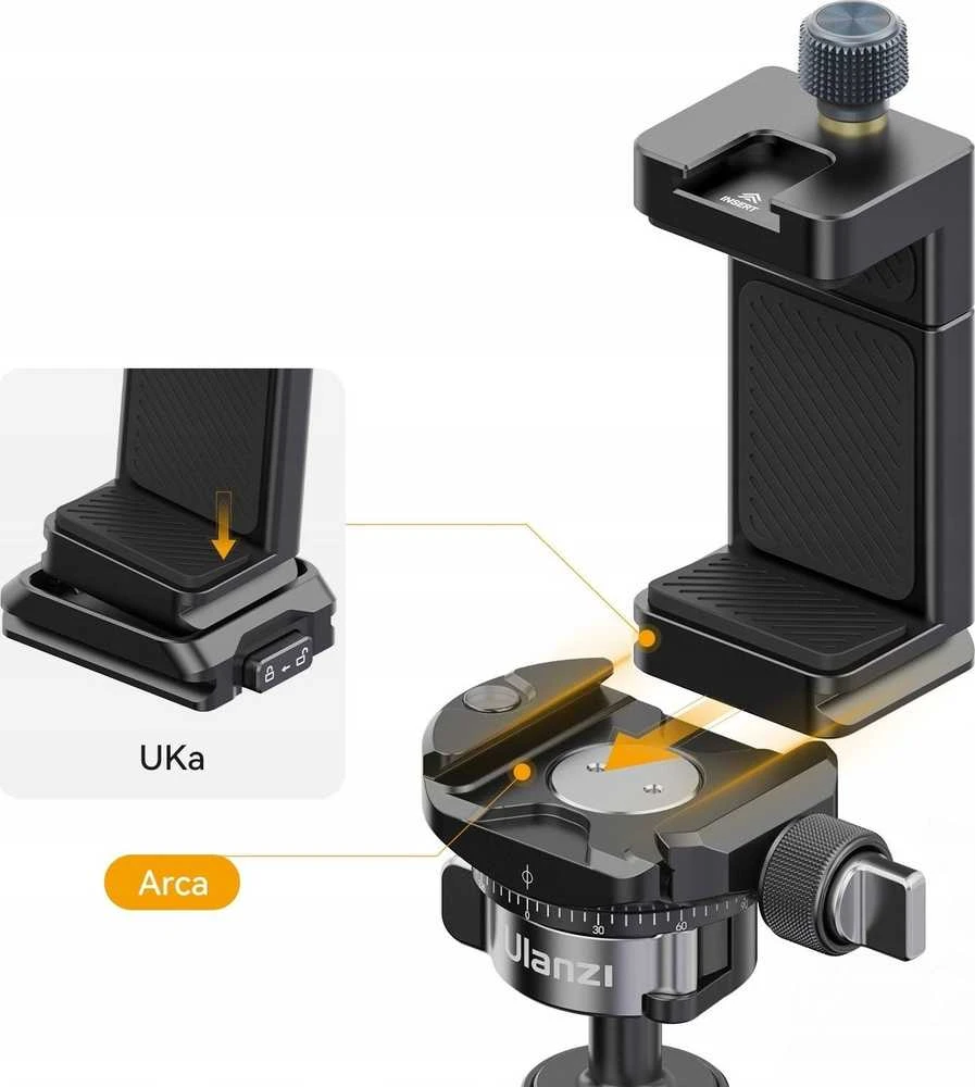 Laikiklis 2x Stopka Iso 1/4" Arca Swiss Uka Na Telefonas Išmanusis telefonas / Ulanzi / Ma33