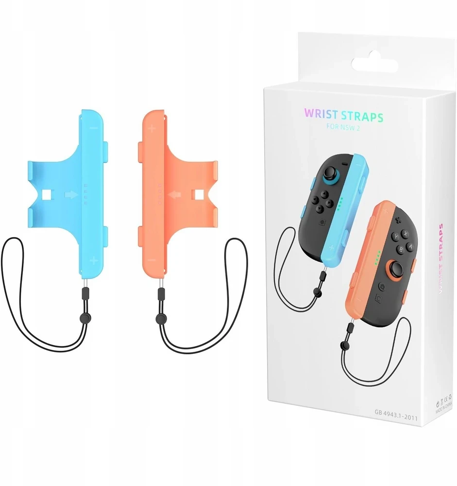 JYS 2x vertikalaus sukibimo laikiklis Joy-Con + dirželis JYS-NS2280, skirtas Nintendo Switch 2, mėlyna - oranžinė (SB11087)