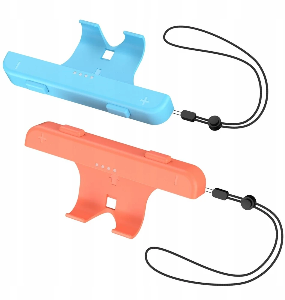 JYS 2x Laikiklis Grip na Joy-Con vertikalus + dirželis JYS-NS2280 do Nintendo Switch 2 Mėlyna - Oranžinė (SB11087)