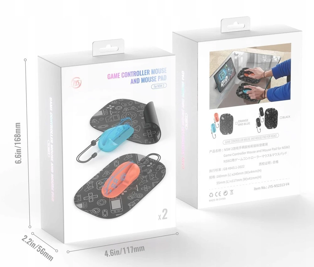 JYS Myszka Laikiklis Mouse-mode NS2313-V4 na Joy-Con do Nintendo Switch 2 2x Oranžinė - Mėlyna (SB11077)