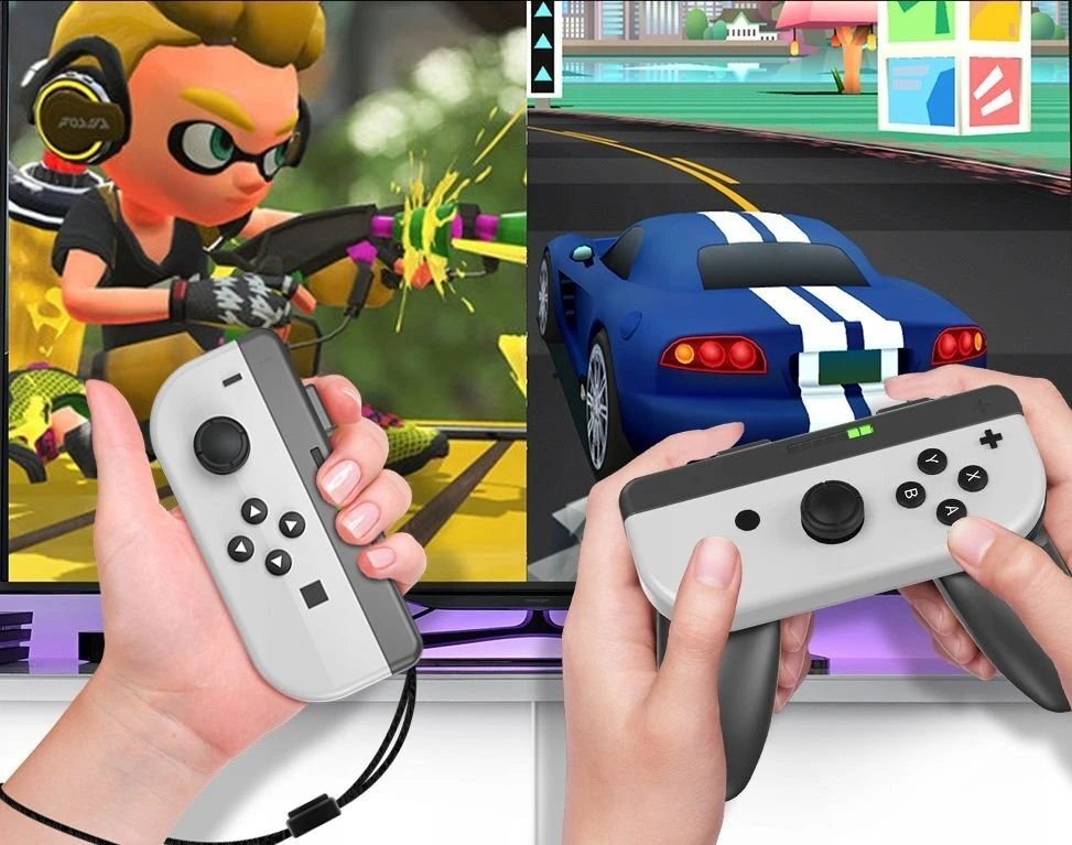 JYS 2x Rankenos Handgrip Joy-Con valdikliams Nintendo Switch / OLED JYS-NS226 Balta (SB11112)