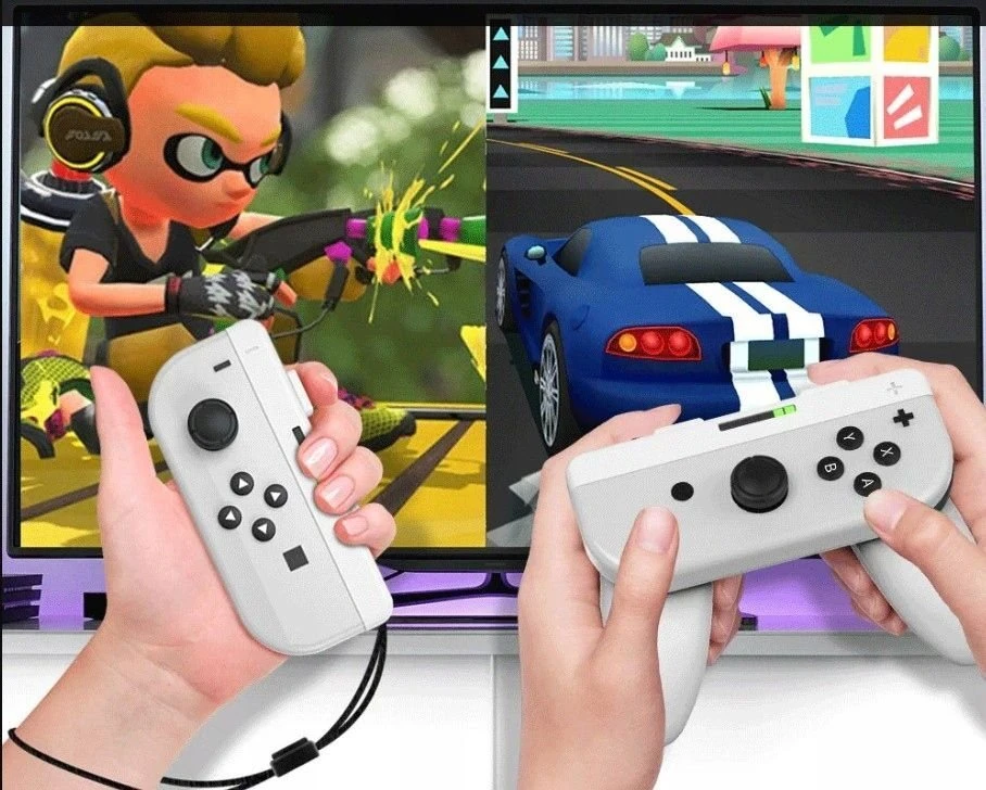 JYS 2x Rankenos Handgrip Joy-Con valdikliams Nintendo Switch / OLED JYS-NS226 Balta (SB11112)