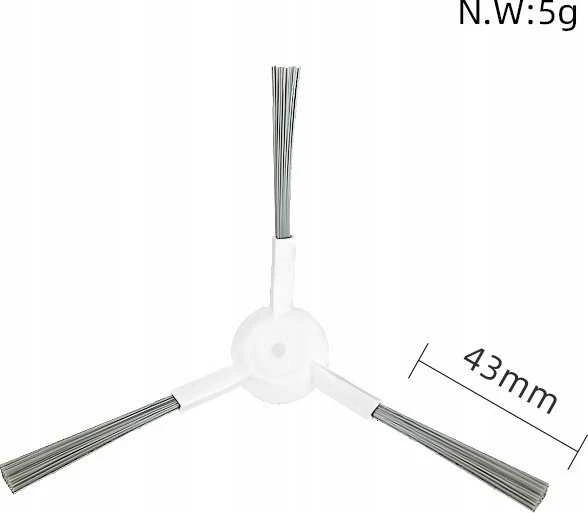 JETtools 2x šoniniai valymo šepetėliai, skirti Dreame Bot L20 L10s Ultra D10+ / baltam