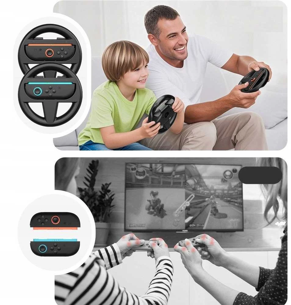 JYS Vairas Joy-con laikiklis Jys-ns2261 2x Nintendo Switch 2 Nsw2 Mario Kart Juodas (SB10007)