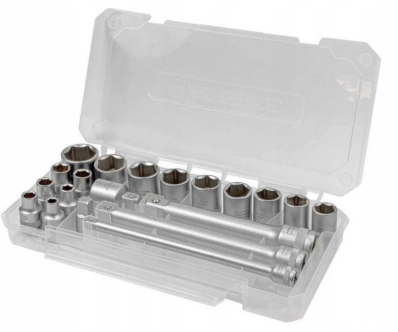 Įrankių rinkinys Įrankių rinkinys 3/8" 20el. su nasadkami (6-22mm), adapterami i przedłużkami