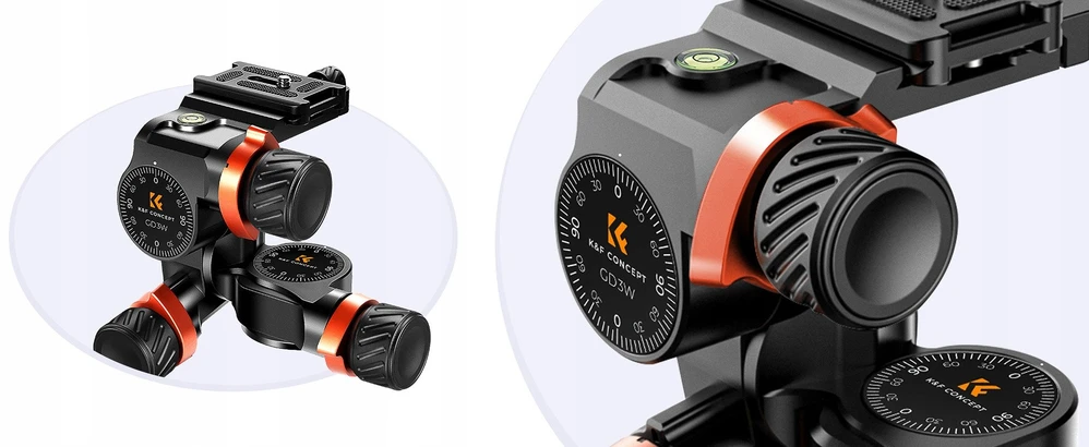 Kf Concept 3 krypčių trikojo galvutė K&amp;F koncepcija KF31.047