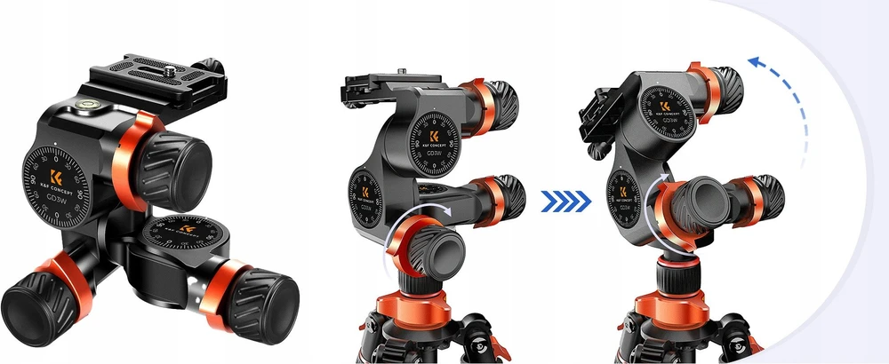 Kf Concept 3 krypčių trikojo galvutė K&amp;F koncepcija KF31.047