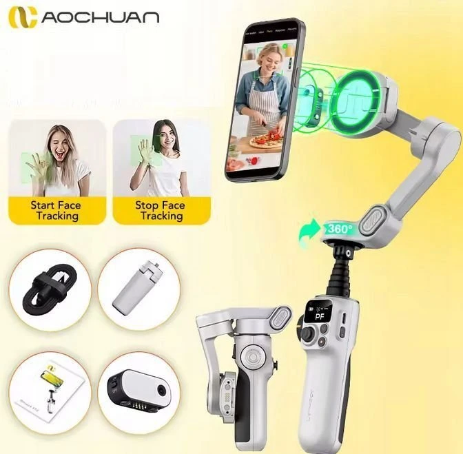 AOCHUAN P2 stabilizatorius su dirbtinio intelekto jutikliu (Baltas)