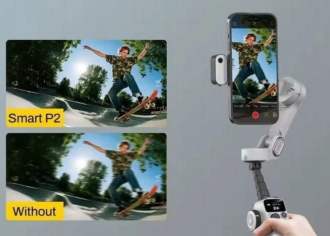 AOCHUAN P2 stabilizatorius su dirbtinio intelekto jutikliu (Baltas)