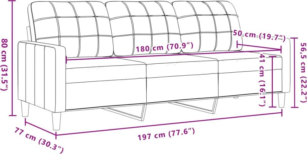 Sofa Sofos komplektas su pagalvėlėmis, 3 dalių, rožinis, aksomas